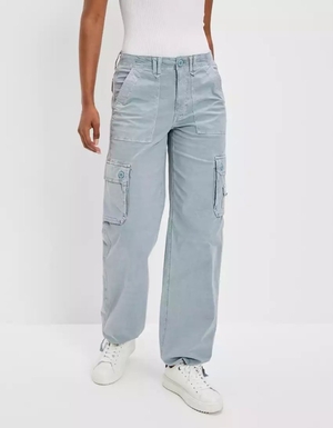 Jean American Eagle AE Snappy Stretch Baggy Cargo Jogger Bleu Femme | DKZ-61083263